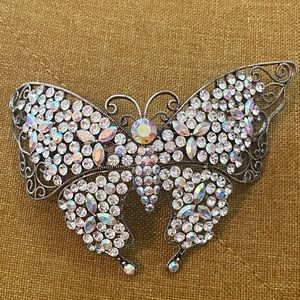 Crystal butterfly barette